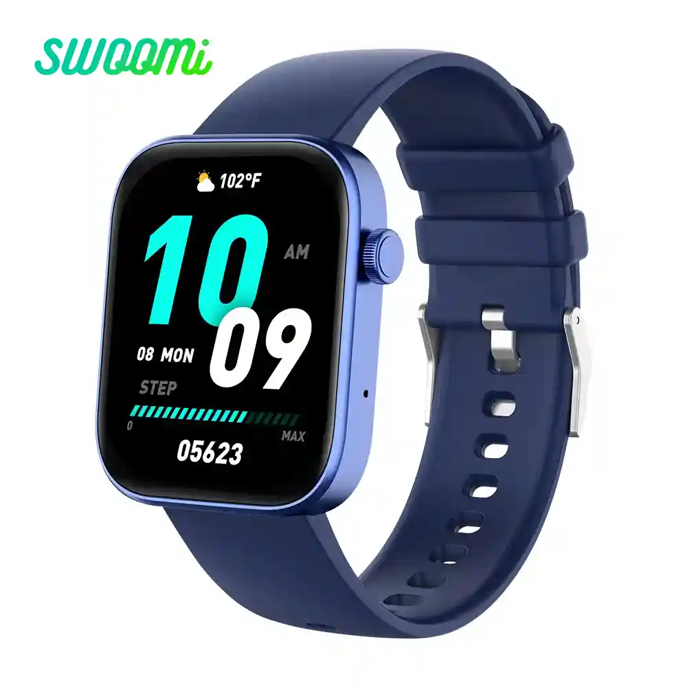 SWOOMi P71 Smartwatch – 1.9″ Display, Voice Calling & Assistant - Blue black