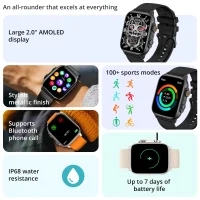 COLMI C81 Smartwatch – 2.0 AMOLED Screen, Bluetooth Calling, and 100+ Sports Modes