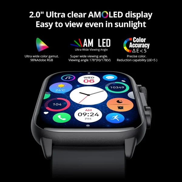 COLMI C81 Smartwatch – 2.0 AMOLED Screen, Bluetooth Calling, and 100+ Sports Modes (9) COLMI C81 Smartwatch – 2.0 AMOLED Screen, Bluetooth Calling, and 100+ Sports Modes