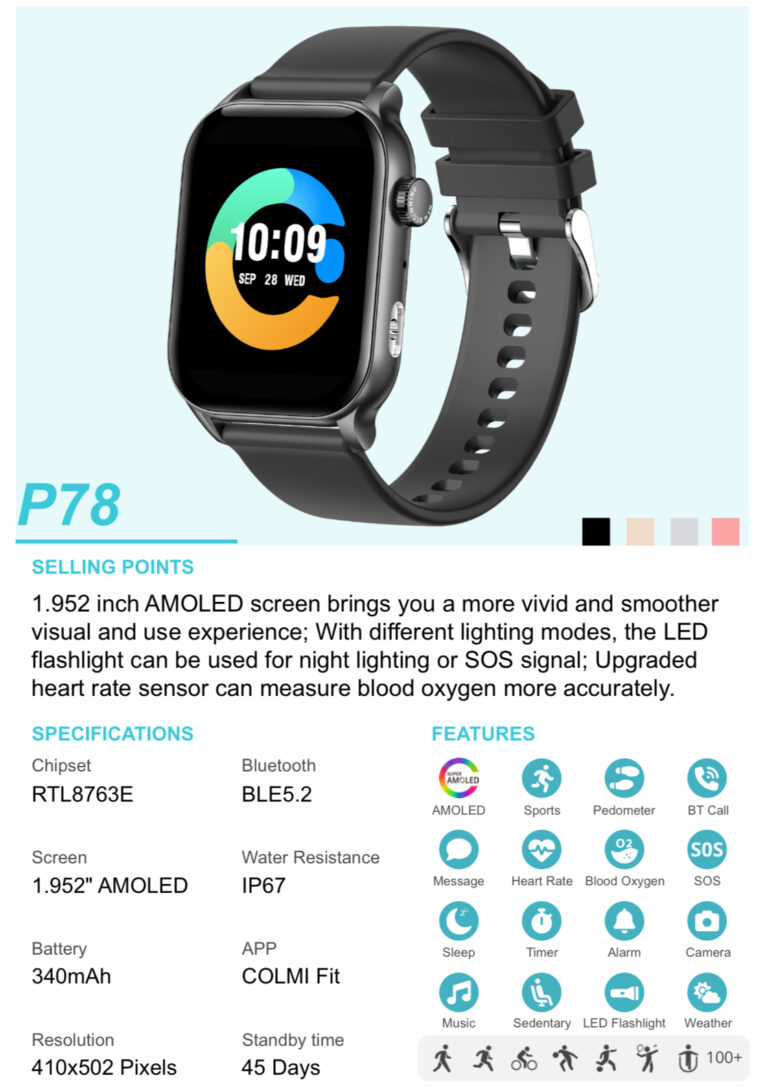 Colmi P78 Smartwatch: The Perfect Blend of Style, Functionality, and Health Monitoring for Ghanaians